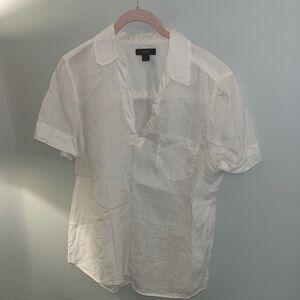 J. Crew White Linen Blouse